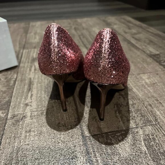 Jimmy Choo Pink Glitter Pointed Pumps - Picture 7 of 9